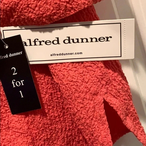 Alfred Dunner Coral Button Down 3/4 Sleeves Top - Picture 9 of 14